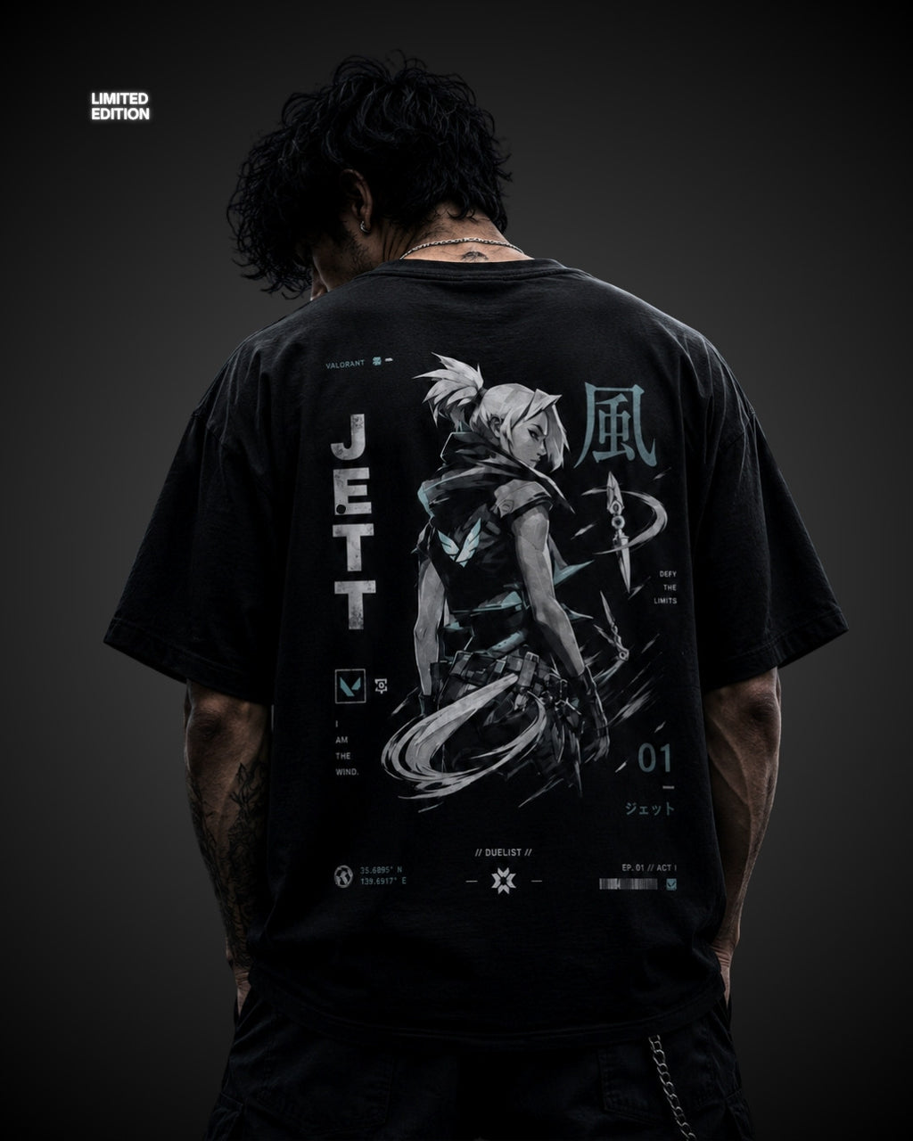 Jett Valorant Inspired Oversized T-Shirt | The Gamers Fit