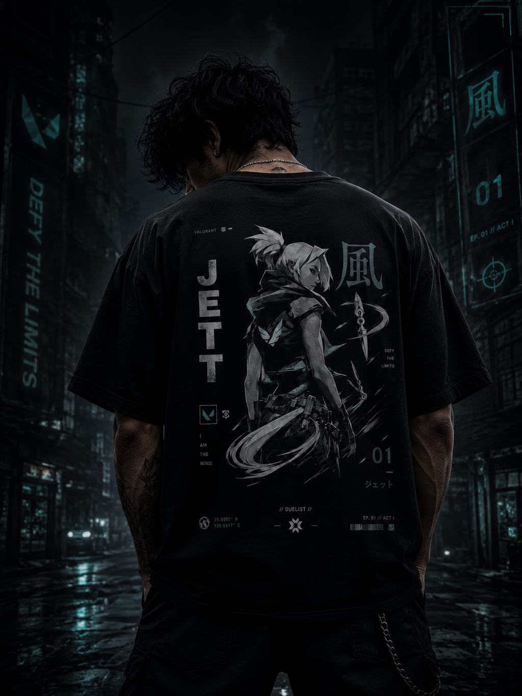 Jett Valorant Inspired Oversized T-Shirt | The Gamers Fit