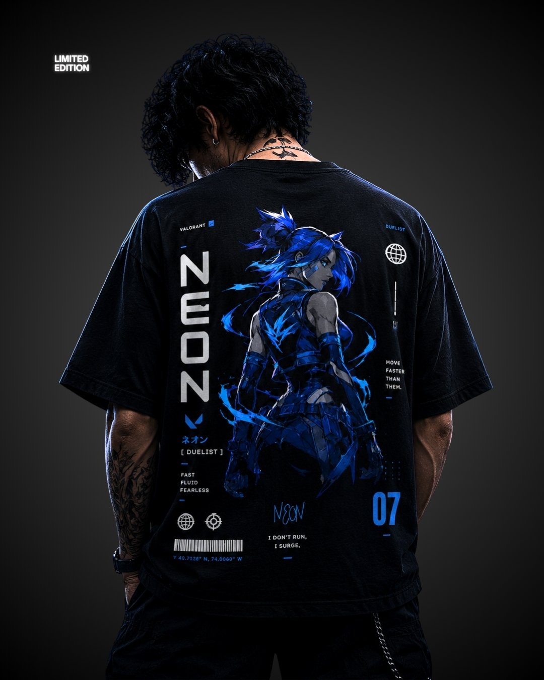 Neon Valorant Inspired Oversized T-Shirt | The Gamers Fit